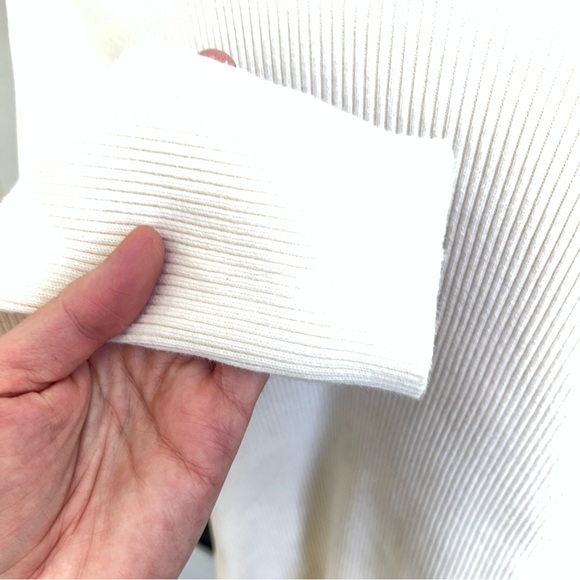 Lauren Ralph Lauren Ivory Ribbed Turtleneck Sweater Size M - Cotton, Classic - Picture 6 of 7